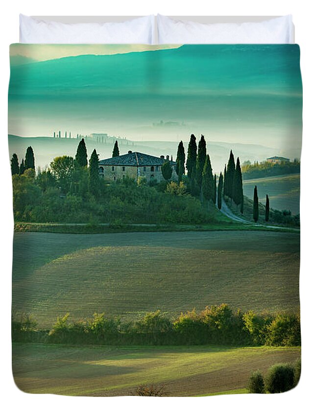 Tuscany Duvet Cover featuring the photograph Belvedere Sunrise by Brian Jannsen