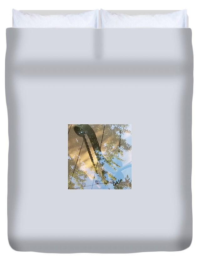 Reflections Photography Duvet Cover featuring the photograph Reflections Between the cracks by Lisa Debaets