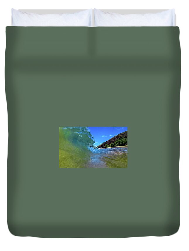 Maui Duvet Cover featuring the photograph Big Beach Swell by Chris Spencer