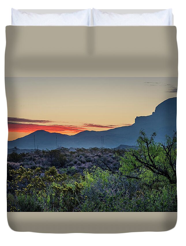 Texas Duvet Cover featuring the photograph Big Bend Sunrise by David Morefield