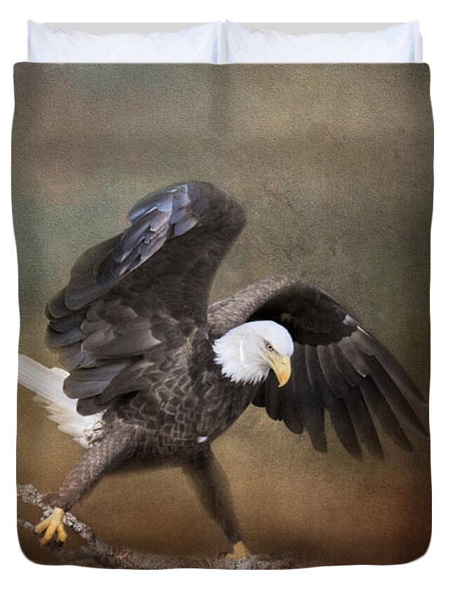 Bald Eagle Duvet Cover featuring the photograph Big Challenges by Jai Johnson