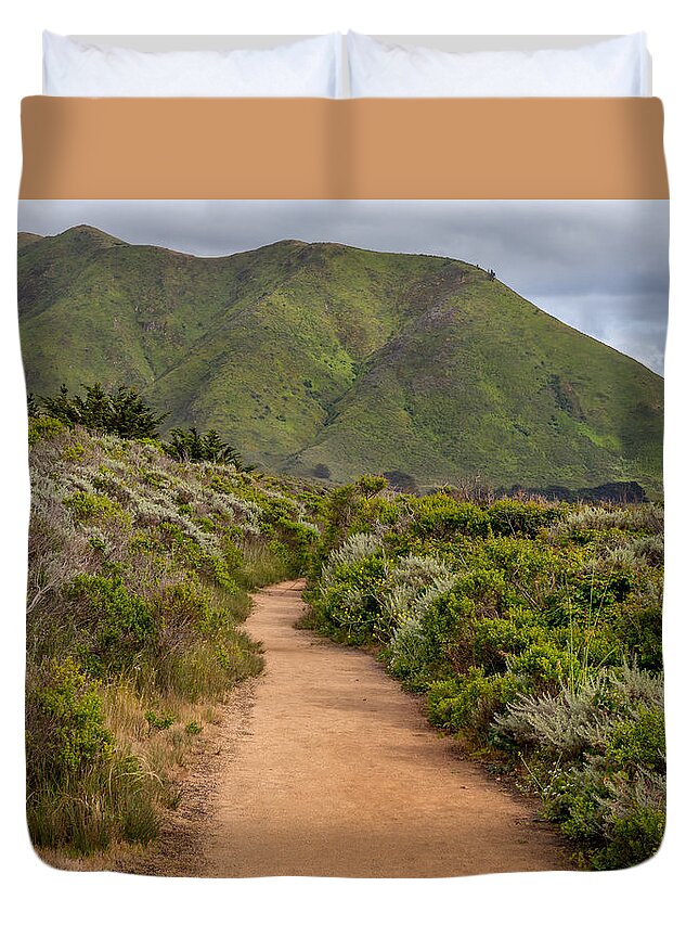 Big Sur Trail Duvet Cover featuring the photograph Big Sur Trail by Derek Dean
