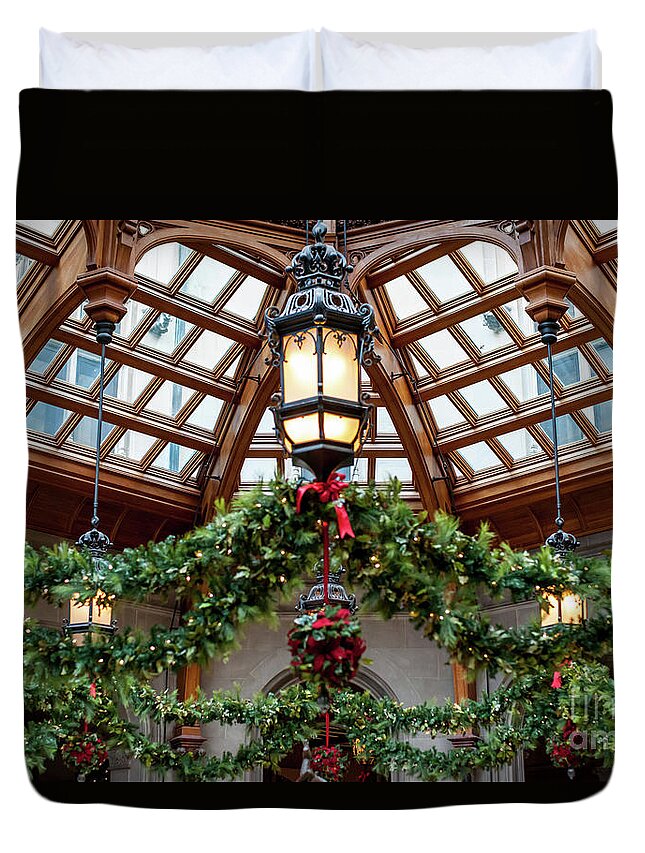 Biltmore Duvet Cover featuring the photograph Biltmore Christmas - Winter Garden by Dale Powell