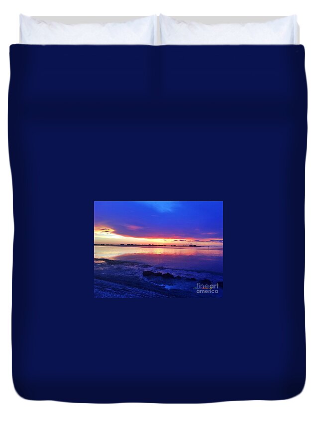 Sunset Duvet Cover featuring the photograph Bird Key Sunset 2 by Gary F Richards
