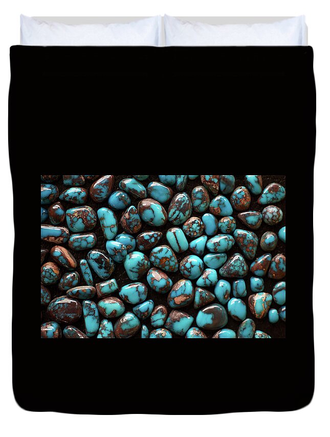 Gallup Duvet Cover featuring the photograph Bisbee Turquoise by Sergio Salvador