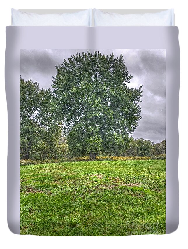 Nature Duvet Cover featuring the photograph Blacklick Circle Earthwork by Jeremy Lankford
