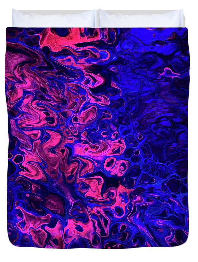 Fluid Duvet Cover featuring the mixed media Blacklight by Jennifer Walsh