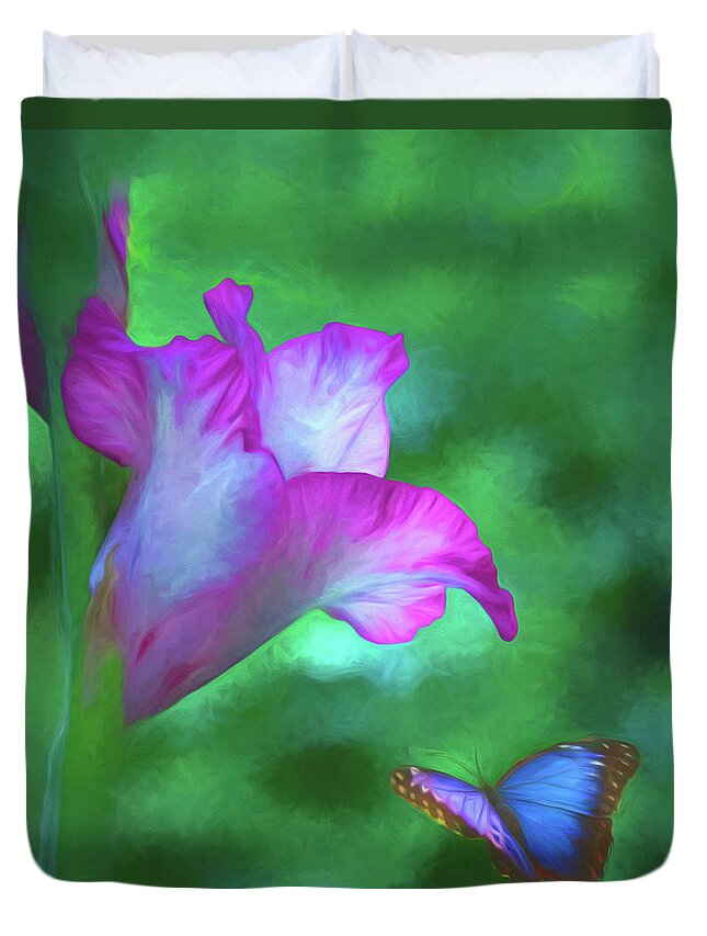 Blossom Duvet Cover featuring the photograph Blossom and Butterfly by Cathy Kovarik
