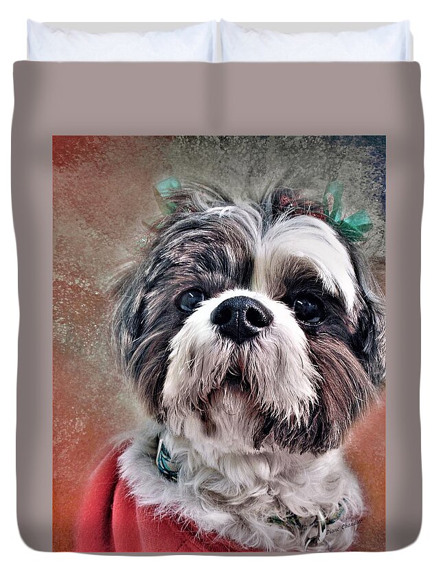 Dog Duvet Cover featuring the digital art Blossom by Diane Chandler