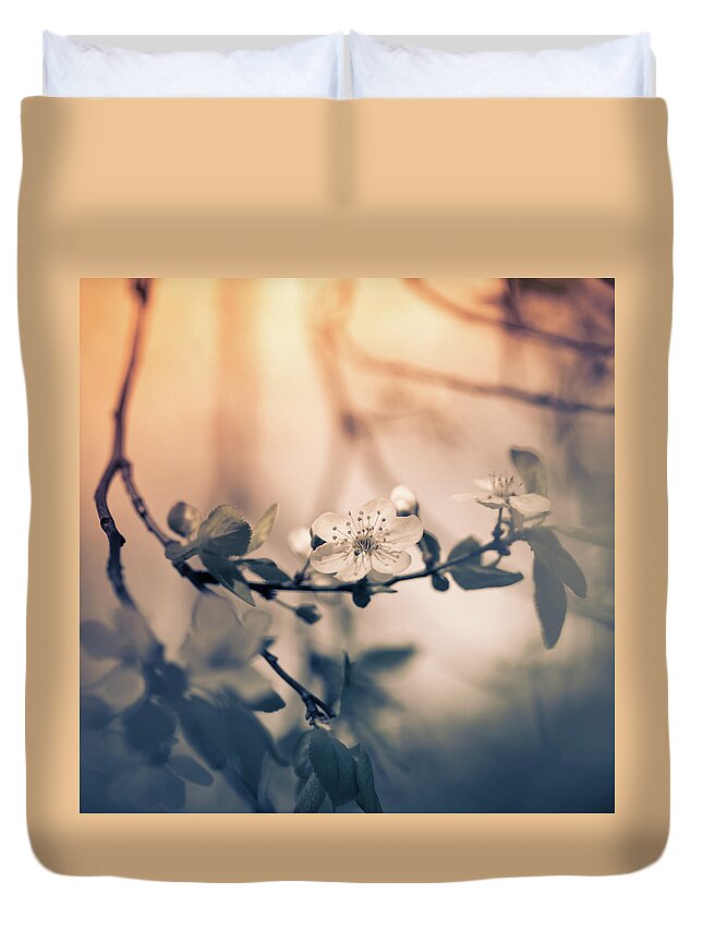 Purple Duvet Cover featuring the photograph Blossom by Jeja