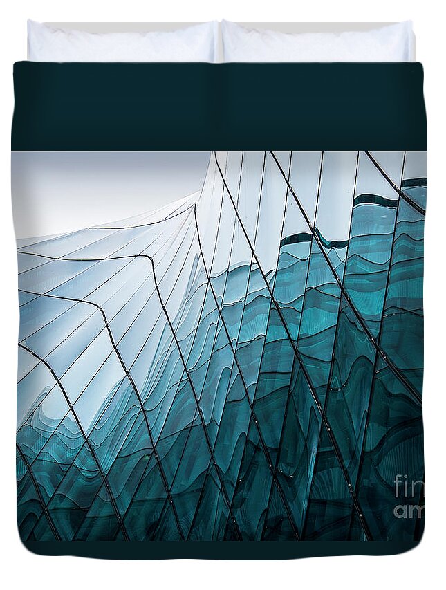 Sweden Duvet Cover featuring the photograph Blue Glass by Guy Lambrechts