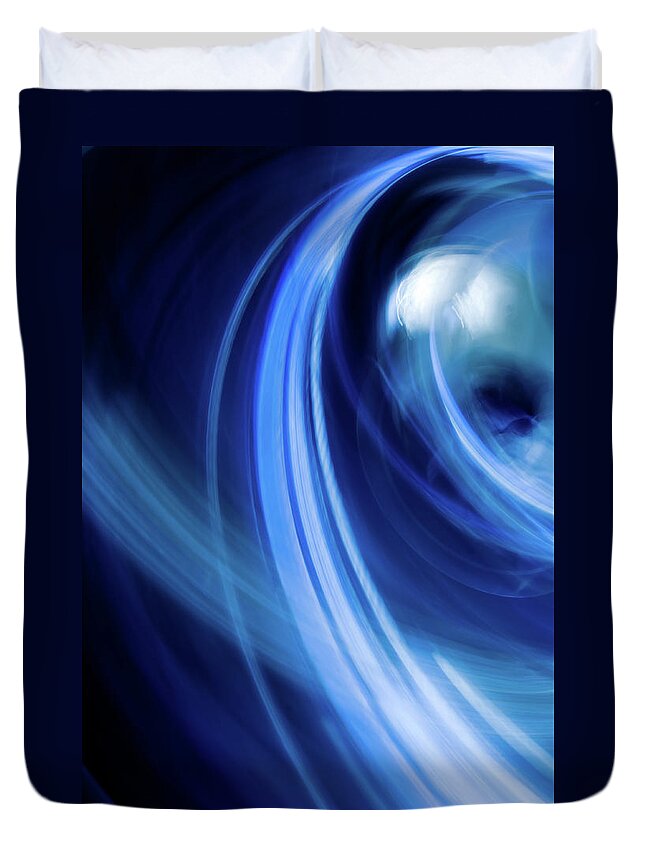 Black Color Duvet Cover featuring the photograph Blue Light by April30