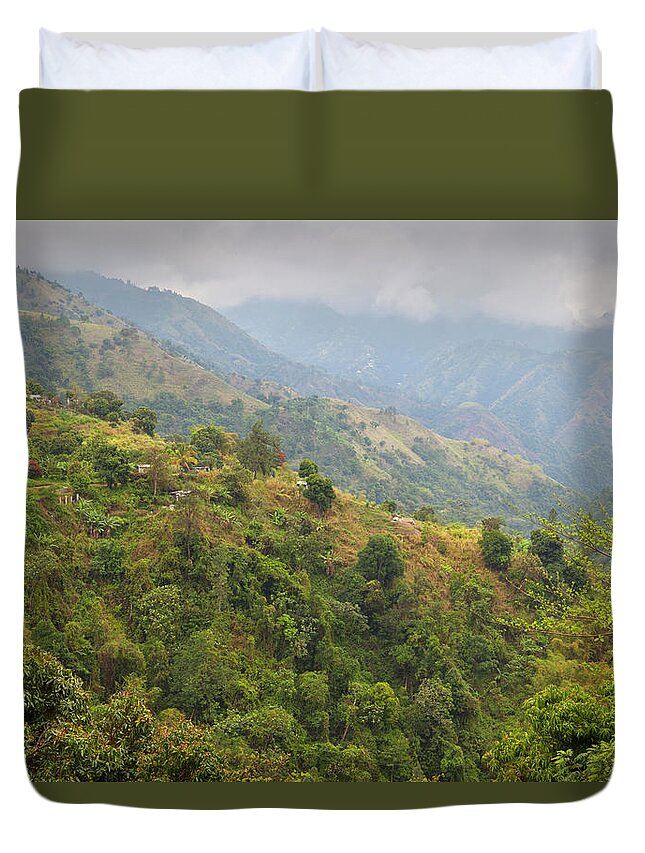 Tranquility Duvet Cover featuring the photograph Blue Mountain Landscape, Jamaica by Douglas Pearson