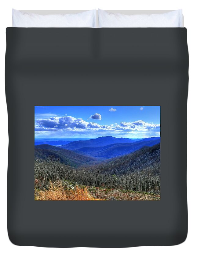 Scenics Duvet Cover featuring the photograph Blue Ridge Mountains by Richard Fairless