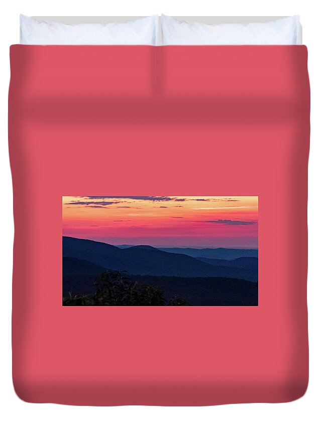 Blue Ridge Duvet Cover featuring the photograph Blue Ridge Sunrise by Minnie Gallman
