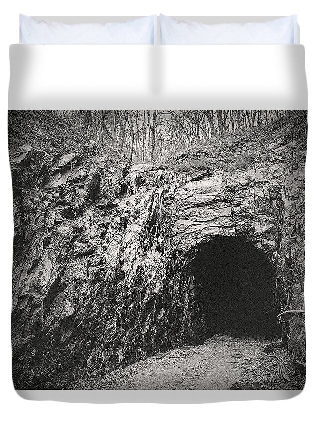 Blue Duvet Cover featuring the photograph Blue Ridge Tunnel by Travis Rogers