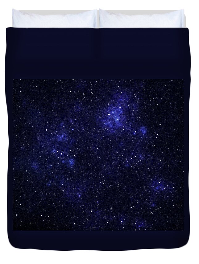 Dust Duvet Cover featuring the photograph Blue Stars by Sololos