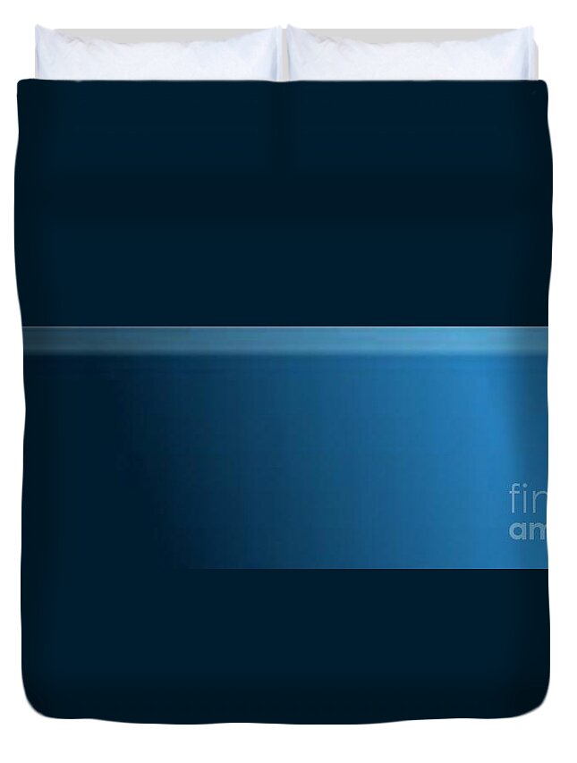 Oil Duvet Cover featuring the painting Blue Totem by Matteo TOTARO