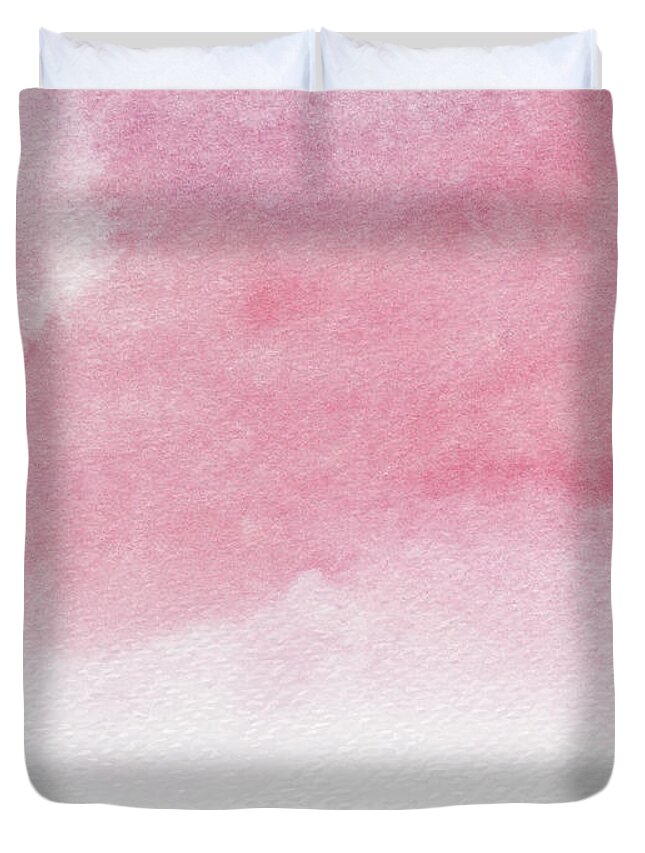 Landscape Duvet Cover featuring the painting Blush Pink Abstract Watercolor II by Naxart Studio