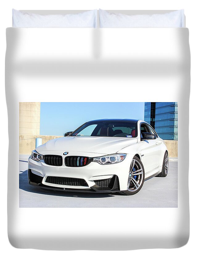 Bmw M4 Duvet Cover featuring the photograph Bmw M4 by Rocco Silvestri
