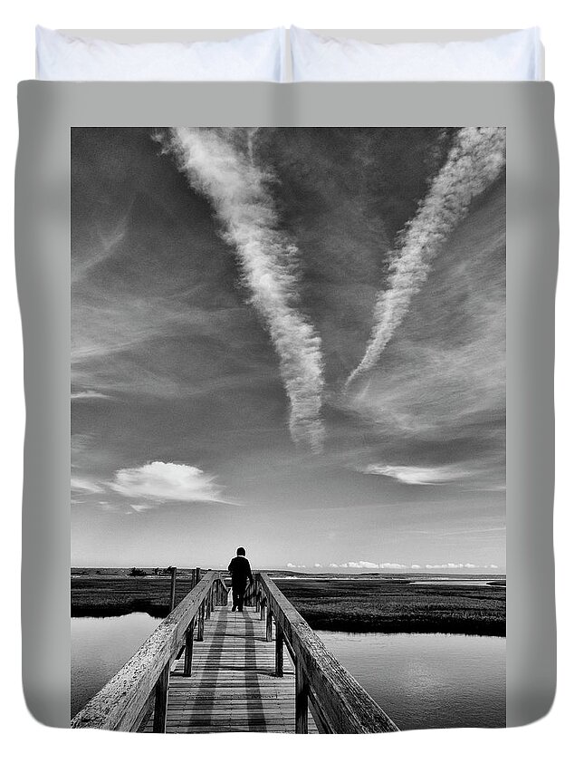 Boardwalk Duvet Cover featuring the photograph Boardwalk Boogie by Frank Winters