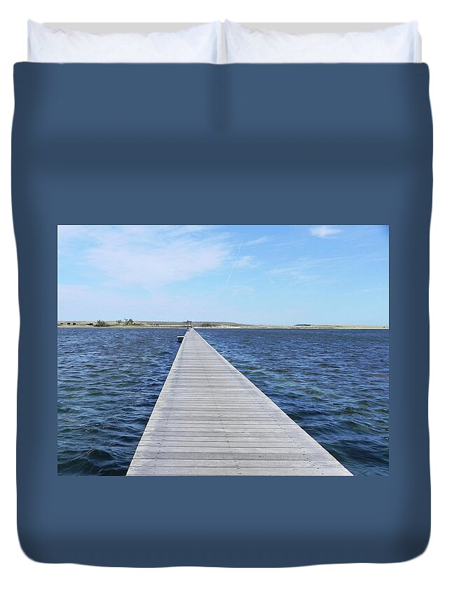 Boardwalk Beach Bay Sandwich Duvet Cover featuring the photograph Boardwalk by Kathleen Moroney