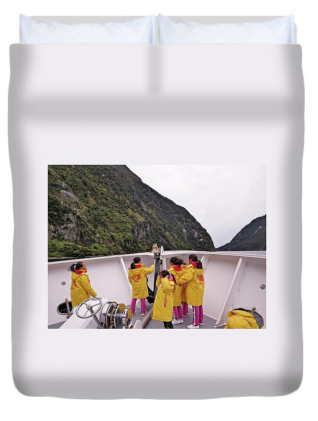 Mountains Duvet Cover featuring the photograph Boat trip by Martin Smith