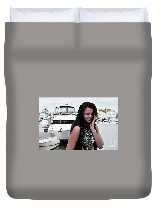 Girl Duvet Cover featuring the photograph Boating by Robert WK Clark