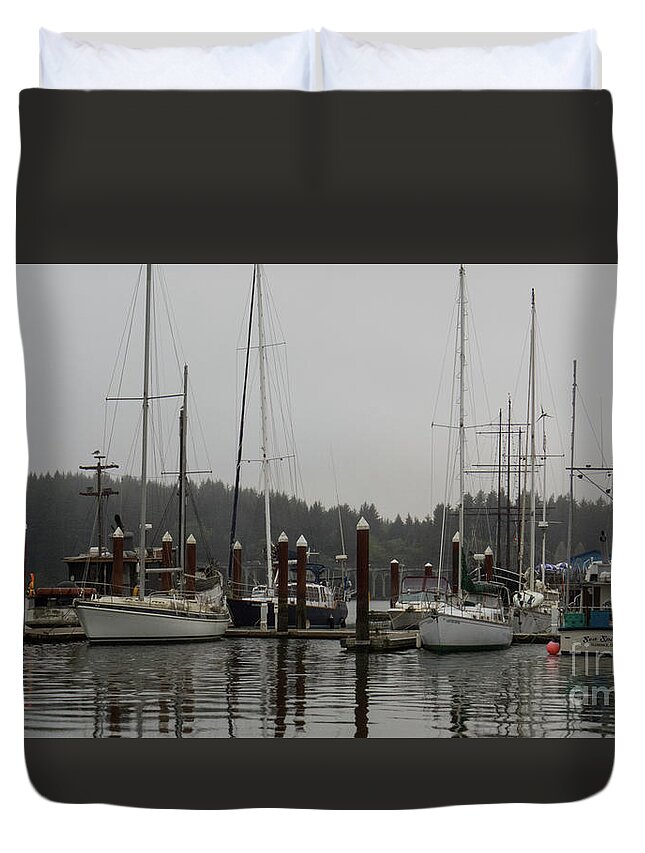 Boats Duvet Cover featuring the photograph Boats in the Harbor by Christy Garavetto