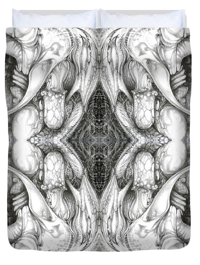 Fantasy; Surreal; Drawing; Otto Rapp; Art Of The Mystic; Michael Wolik; Photography; Bogomil Variations Duvet Cover featuring the digital art Bogomil Variation 8 by Otto Rapp