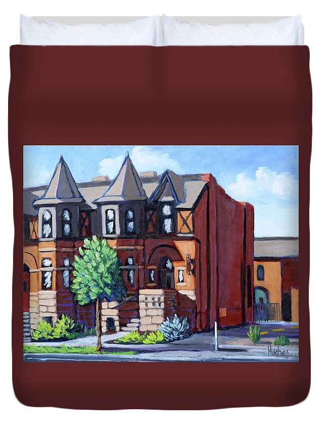 Building Duvet Cover featuring the painting BOISE Idaho St by Kevin Hughes