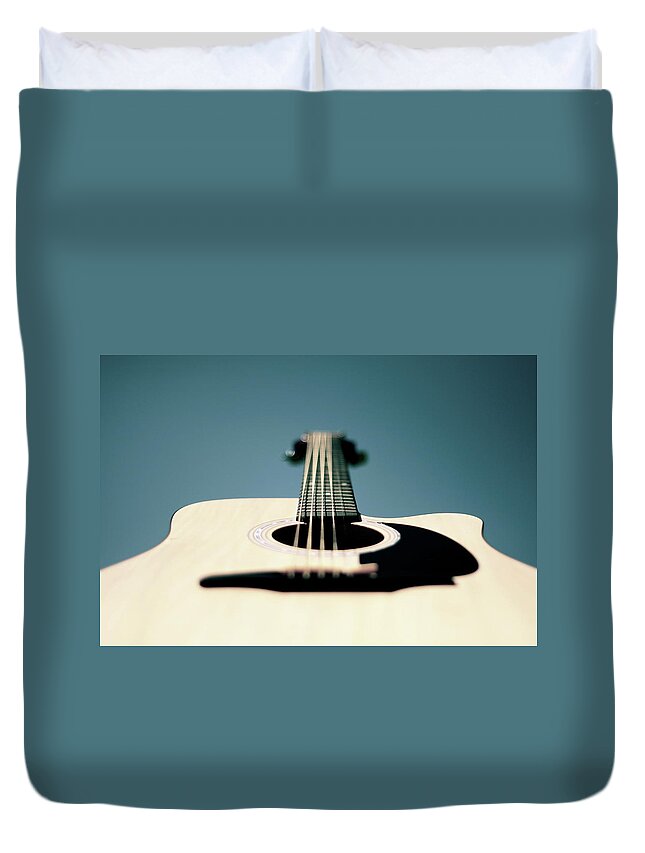 Music Duvet Cover featuring the photograph Bokeh String by George Bentley Photography