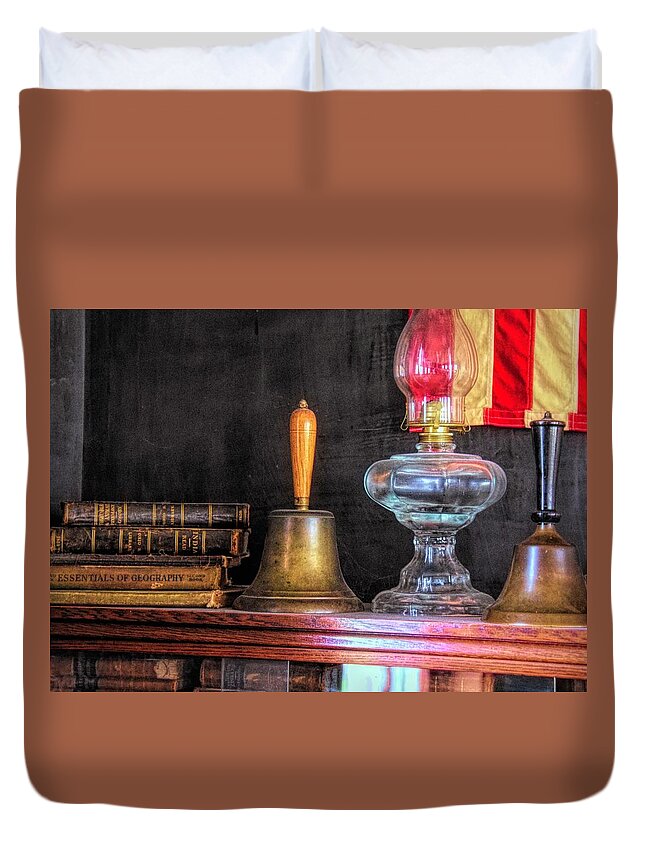  Duvet Cover featuring the photograph Books and Bells by Jack Wilson