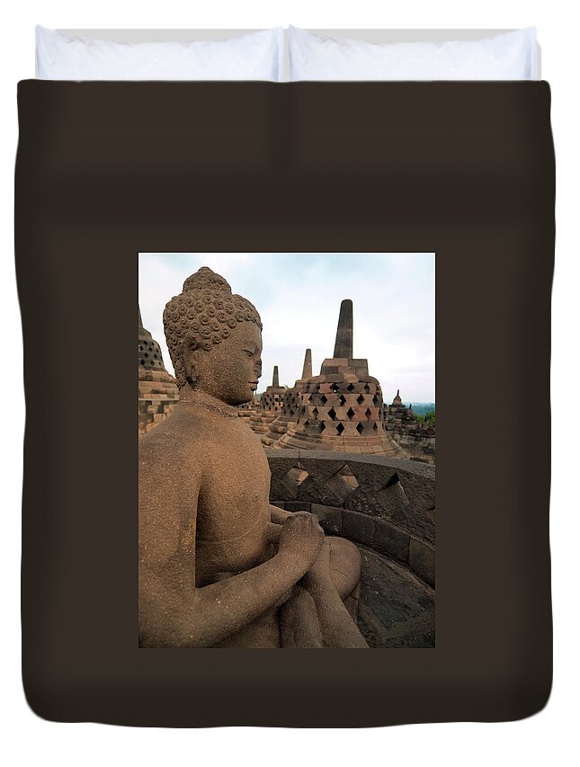 Southeast Asia Duvet Cover featuring the photograph Borobudur Temple, Yogyakarta Indonesia by Holgs