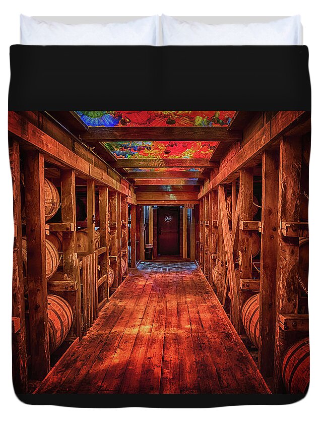 Bourbon Duvet Cover featuring the photograph Bourbon Under Glass by Susan Rissi Tregoning