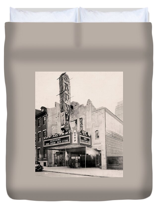 Interference Duvet Cover featuring the photograph Boyd Theater by E C Luks