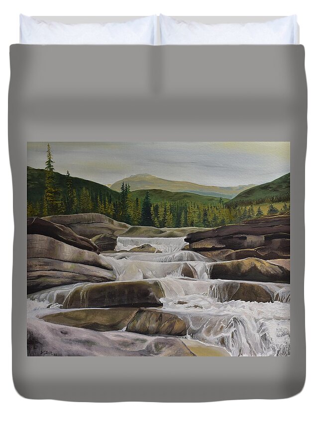  Duvet Cover featuring the painting Bragg Creek by Barbel Smith