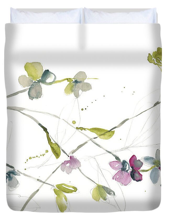 Botanical Duvet Cover featuring the painting Branches & Blossoms I by Jennifer Goldberger