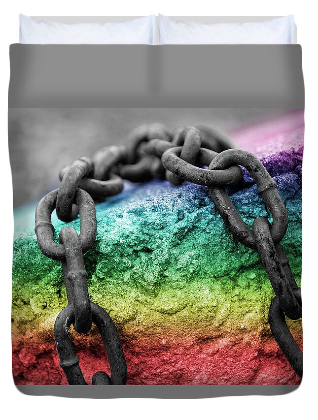 Chains Duvet Cover featuring the photograph Breaking the Chains by Jason Fink