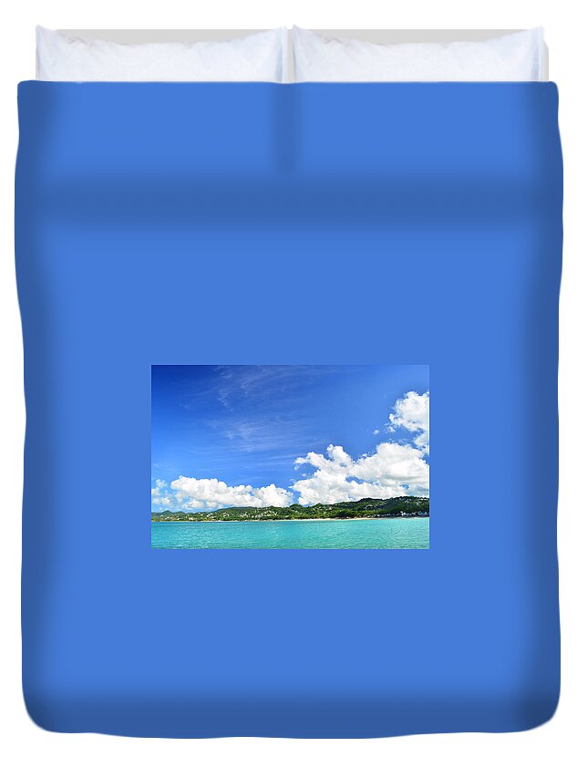 Eco Tourism Duvet Cover featuring the photograph Breathtaking Island Beach And Blue Sky by Jaminwell