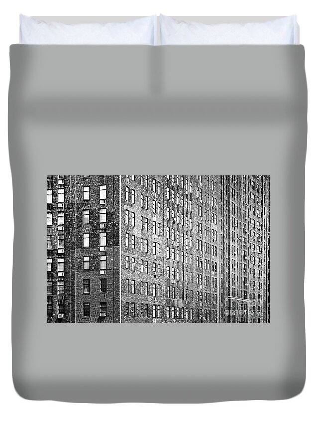 New York Duvet Cover featuring the photograph Brick building in New York by Delphimages Photo Creations