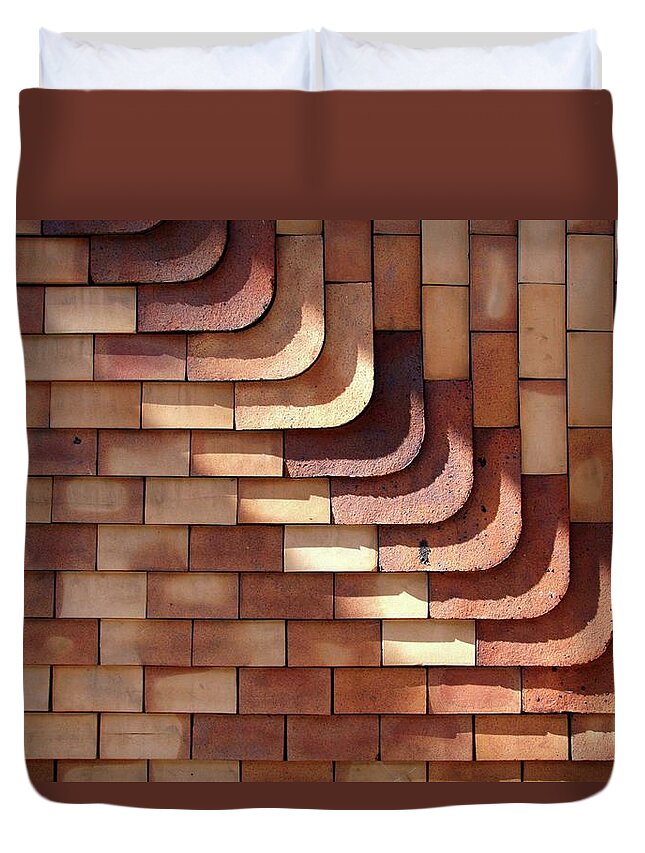 Security Duvet Cover featuring the photograph Brick Wall by Gerard Hermand