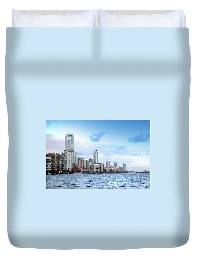 Apartment Duvet Cover featuring the photograph Brickell Skyline by Jfmdesign