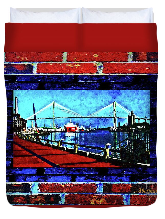 Ships Duvet Cover featuring the photograph Bridges and Walls by Aberjhani