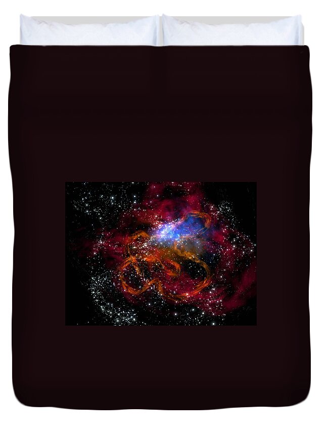Material Duvet Cover featuring the photograph Bright Universe by Lusky
