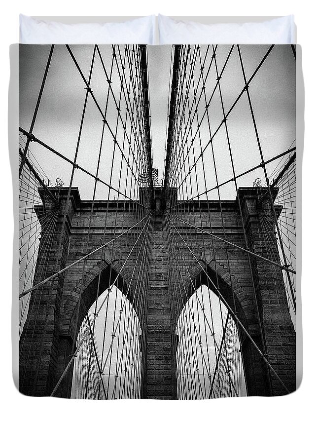 America Duvet Cover featuring the photograph Brooklyn bridge Wall art by Andy Myatt