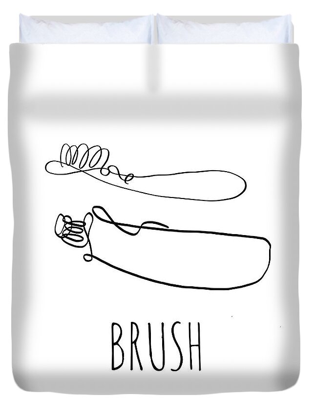 Brush Duvet Cover featuring the mixed media Brush by Sundance Q