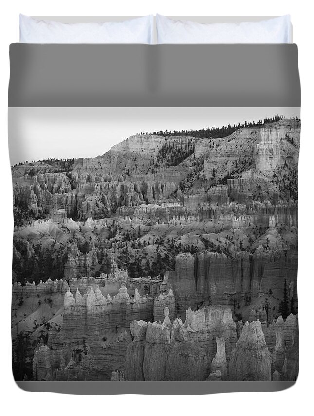 Black And White Duvet Cover featuring the photograph Bryce in Black and White by Jonathan Thompson