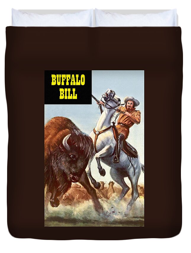 Comic Duvet Cover featuring the painting Buffalo Bill by Unknown