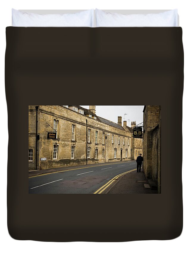 Mature Adult Duvet Cover featuring the photograph Building Facades by James Braund